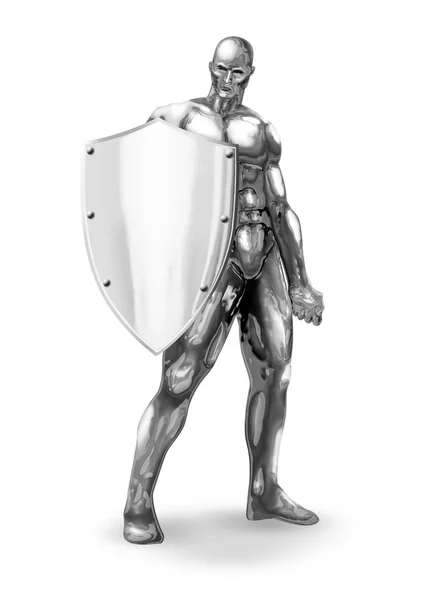 Chromeman Shield — Stock Photo, Image