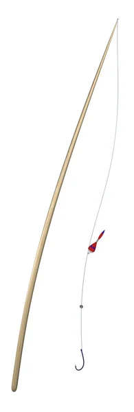 Fishing rod isolated on white — Stock Photo, Image