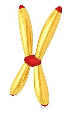 Gold stylized chromosome pair clipart