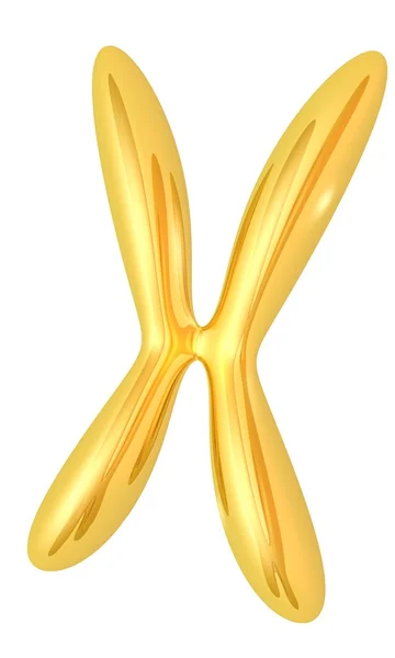 Золотая стилизованная пара хромосом — стоковое фото