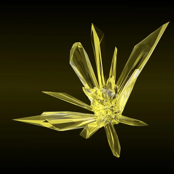 Żółty kryształ — Zdjęcie stockowe