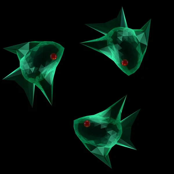 Περιστροφικές κινήσεις crystal ψάρια έννοια — Φωτογραφία Αρχείου