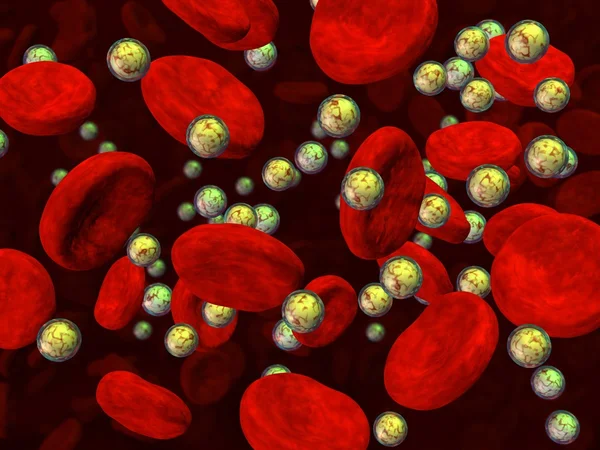 Células sanguíneas con gotas — Foto de Stock