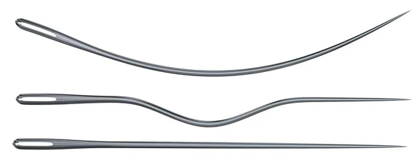 Conjunto de agulhas retas e curvas — Fotografia de Stock