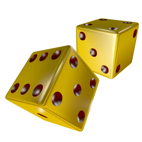 Golden dice — Stock Photo, Image