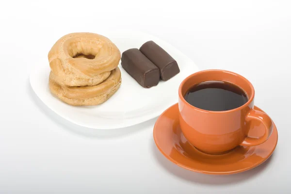 Kaffekopp och kaka — Stockfoto