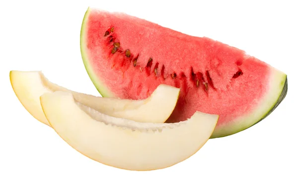 Slices of watermelon and melon — Stock Photo, Image