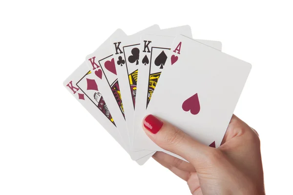 A király kezét pókere — Stock Fotó