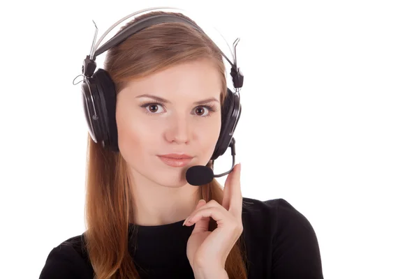 Operator call center w słuchawkach — Zdjęcie stockowe
