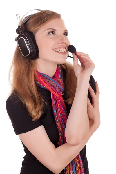 Callcenter für Mitarbeiter, um mit dem Kunden zu kommunizieren — Stockfoto