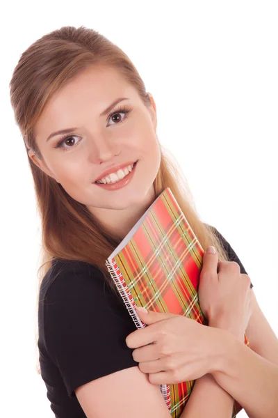 Happy student with a notebook — Stock Photo, Image