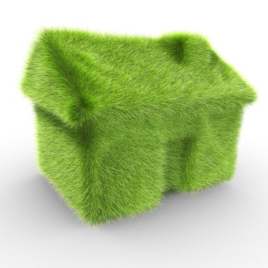 Green grass house clipart