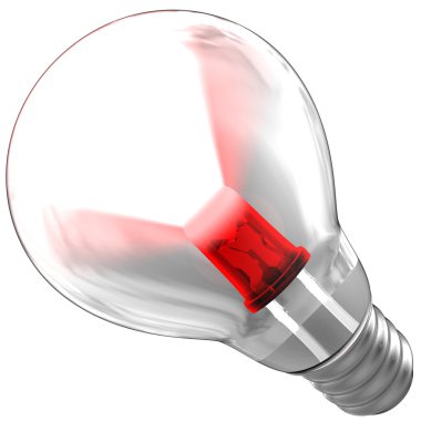 Light bulb composed by a red LED clipart
