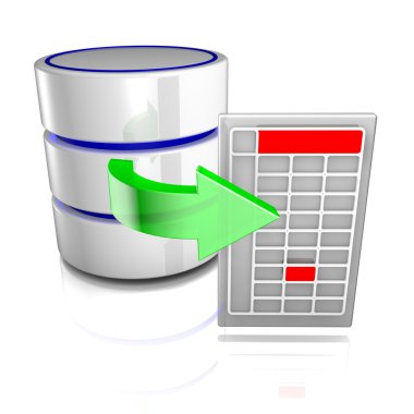 Export data from a database clipart
