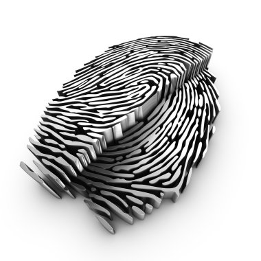 Cutting plane of a 3d fingerprint clipart