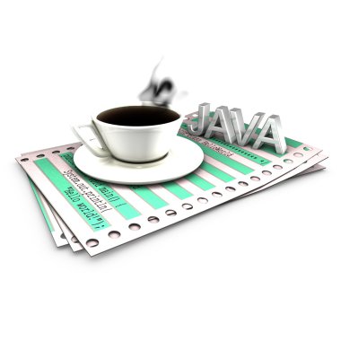 Functionalities implementation with Java source code clipart