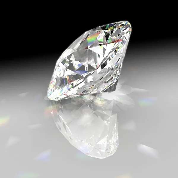 Diamond refracting light with gradient background — Stock Photo, Image
