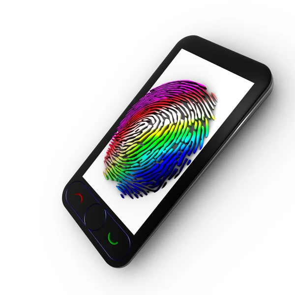 Impronta digitale mobile colorata — Foto Stock