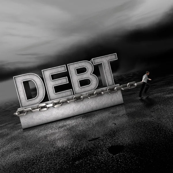 Debt: A Weight on Markets Going Forward — Stock Photo, Image