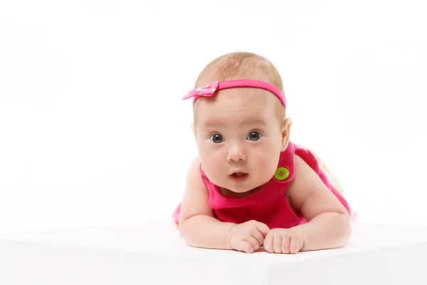 Fiyonklu bebek kız Stok Fotoğraf