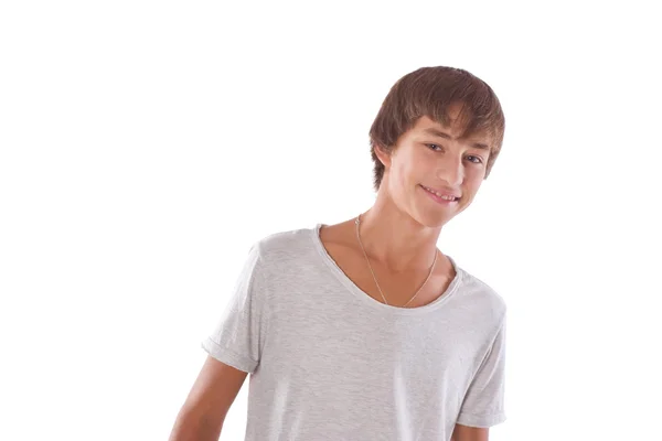 Junger lächelnder Mann isoliert auf weißem Hintergrund — Stockfoto