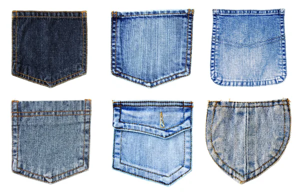 Tasche jeans isolate — Foto Stock