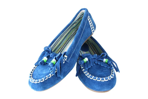 Chaussures en daim féminin isolées — Photo