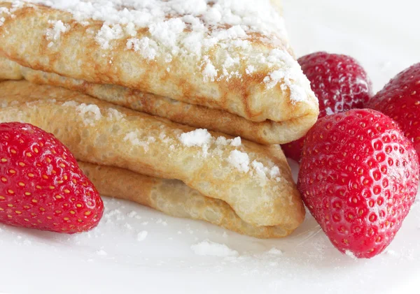 stock image Pancakes with strawberries