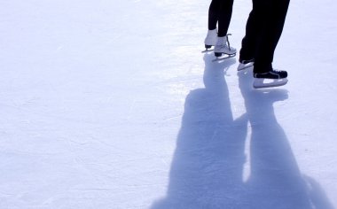 Couple on skating rink clipart