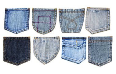 Blue jeans pocket isolated clipart