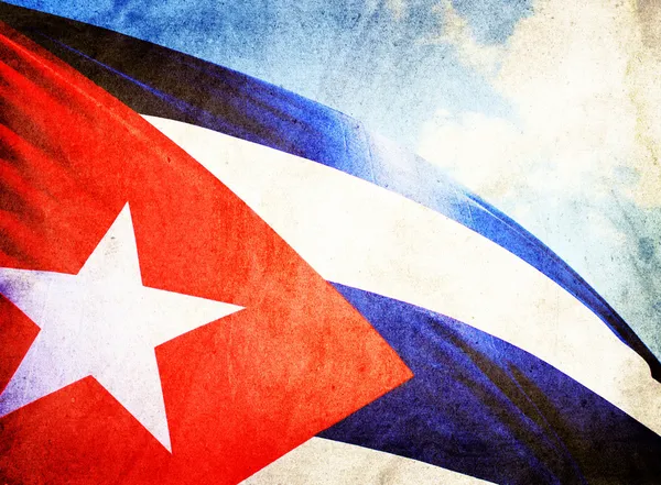Cuba bandiera sventola nel vento — Foto Stock