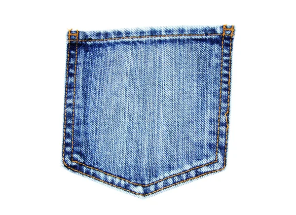 Blå jeans ficka isolerade — Stockfoto