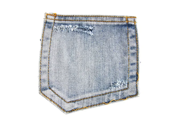 Bolso de calça azul isolado — Fotografia de Stock