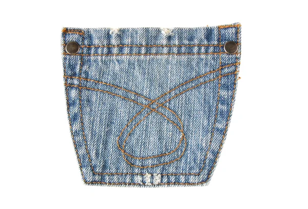 Tasca blu jeans isolata — Foto Stock