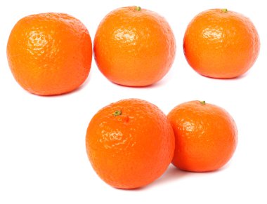 Five ripe clementines clipart