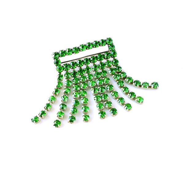 Smaragdgrønne broche - Stock-foto