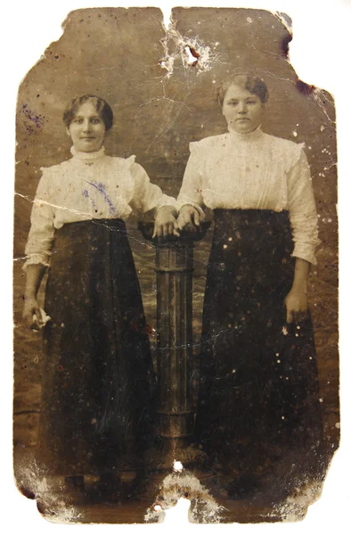 Vintage foto av unga kvinnor — Stockfoto