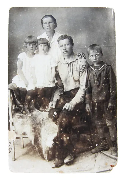 Ancient photo of family — Stock Photo, Image