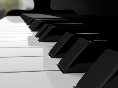 Grand piano keys, music clipart