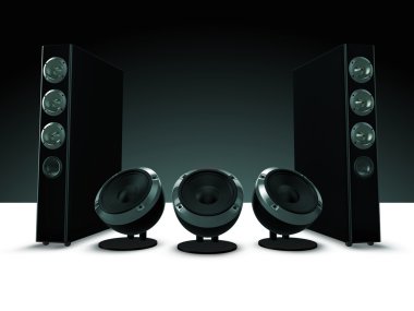 High definition audio speakers, music clipart