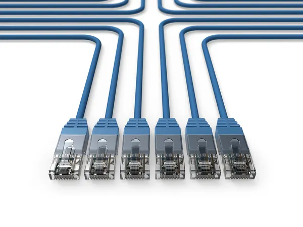 Redes, cables de red, cables LAN — Foto de Stock