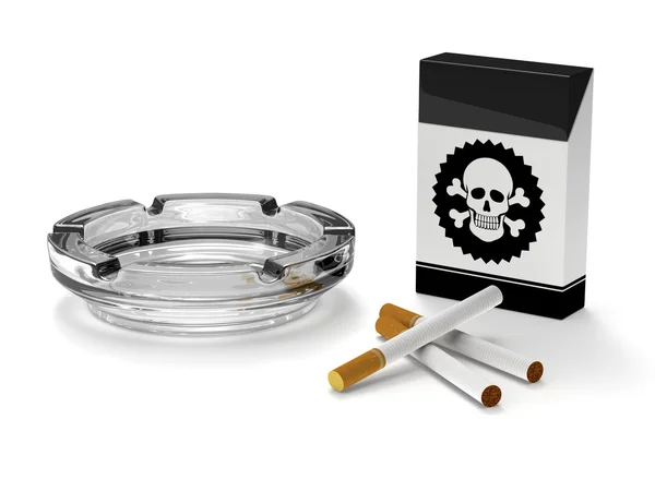 Zatrzymanie kampanii palenia papierosów, popielniczka, cygaro pudło — Zdjęcie stockowe
