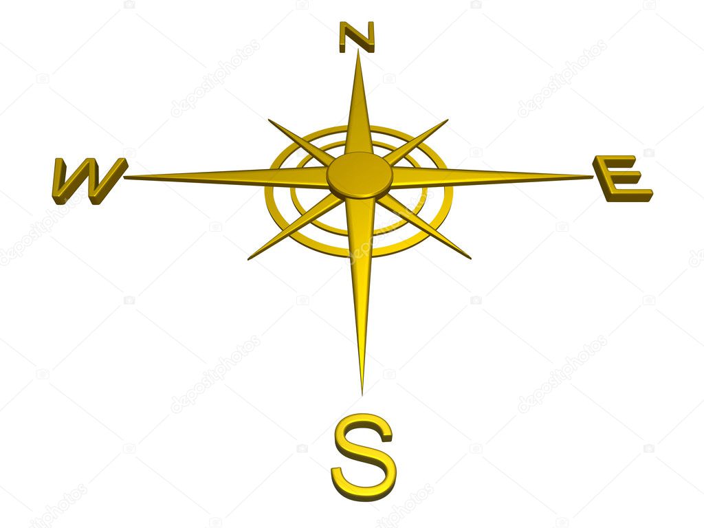 Gold compass, directions, travel — Stock Photo