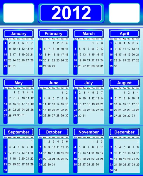Kalender 2012 — Stockvektor