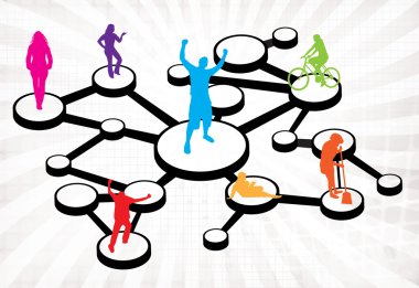 Social Media Connections Diagram clipart