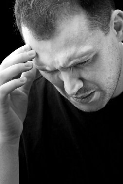 Man With Headache or Migraine Pain clipart