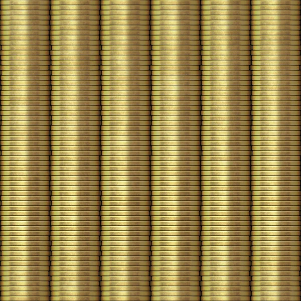 Monedas de oro apiladas alto — Foto de Stock