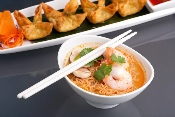 Thai Noodle Soup with Prawns — Stock Photo, Image