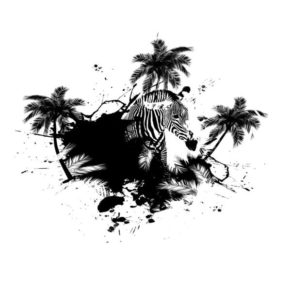 棕榈树 grunge 矢量 — 图库矢量图片