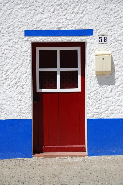 Stock image Rural door in a little village, Porto Covo, Portugal